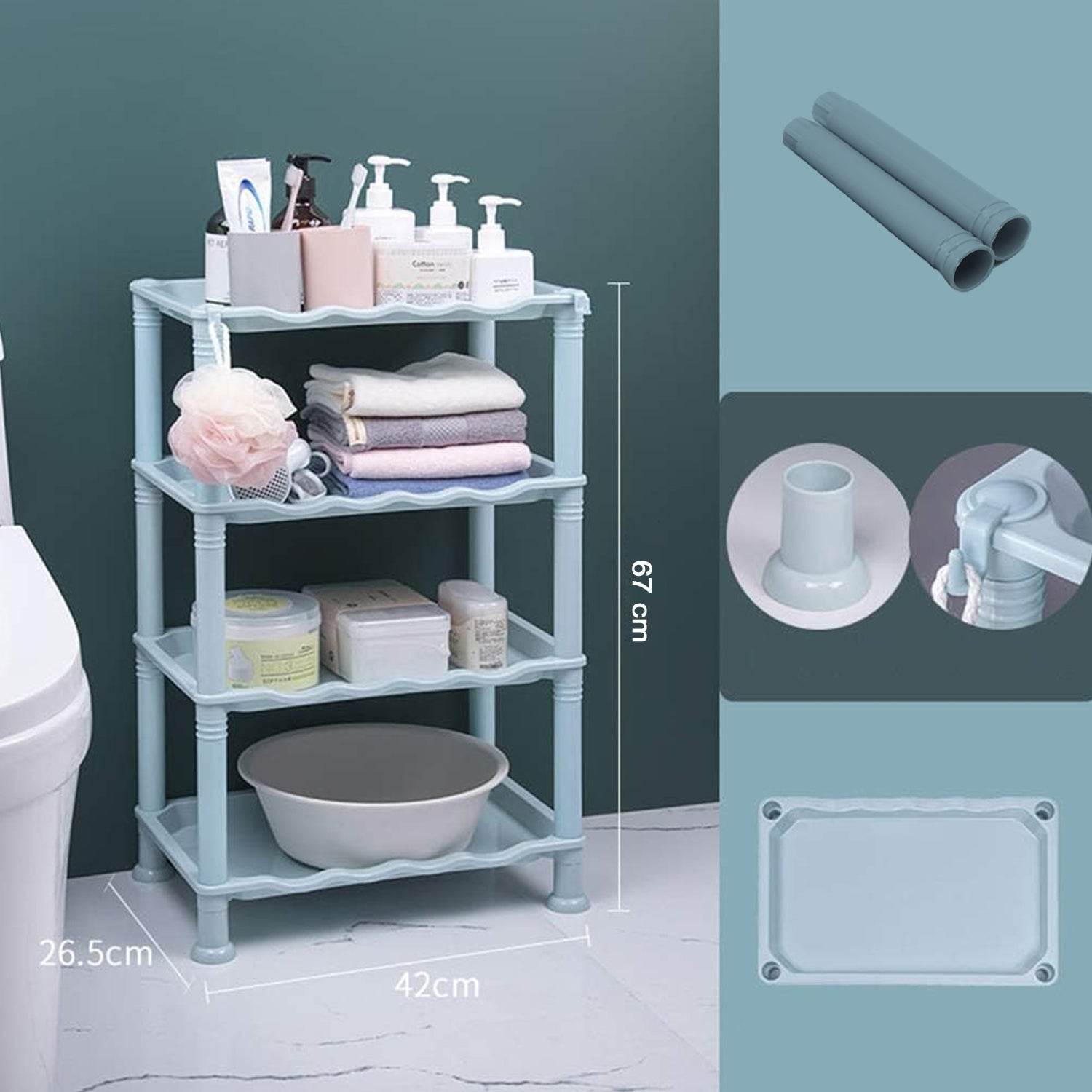 4 Layer Multifunctional Storage Shelf Organizer Narrow Storage Rack for Kitchen or Bathroom - infinityexculsivestore.com