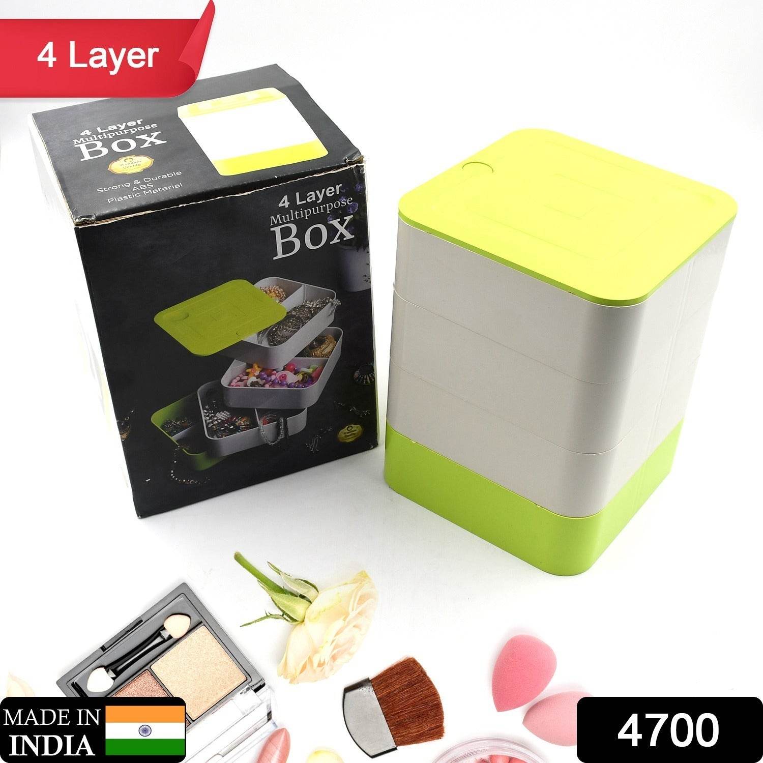 4 Layers Jewelry Box, 360 Degree Rotating Jewelry Box, Jewelry and Earring Organizer Box, Accessory Storage Box - infinityexculsivestore.com