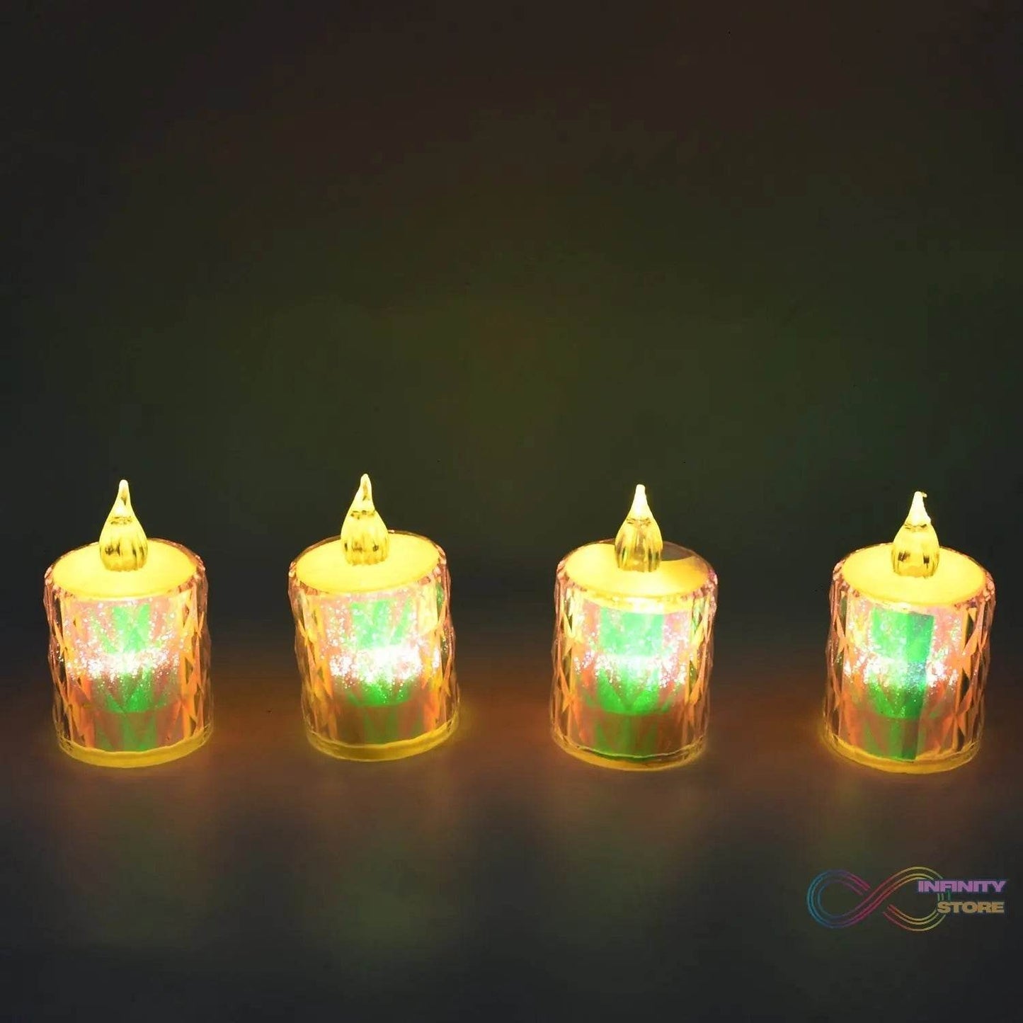 4 Pc Flameless and Smokeless Decorative Melting Candles LED Tea Light - infinityexculsivestore.com