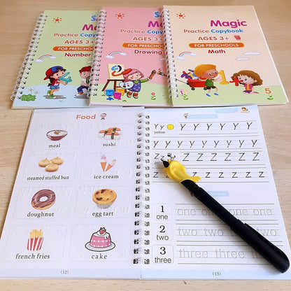 4 Pc Magic Copybook widely used by kids, children’s and even adults also to write down important things over it while emergencies etc. - infinityexculsivestore.com