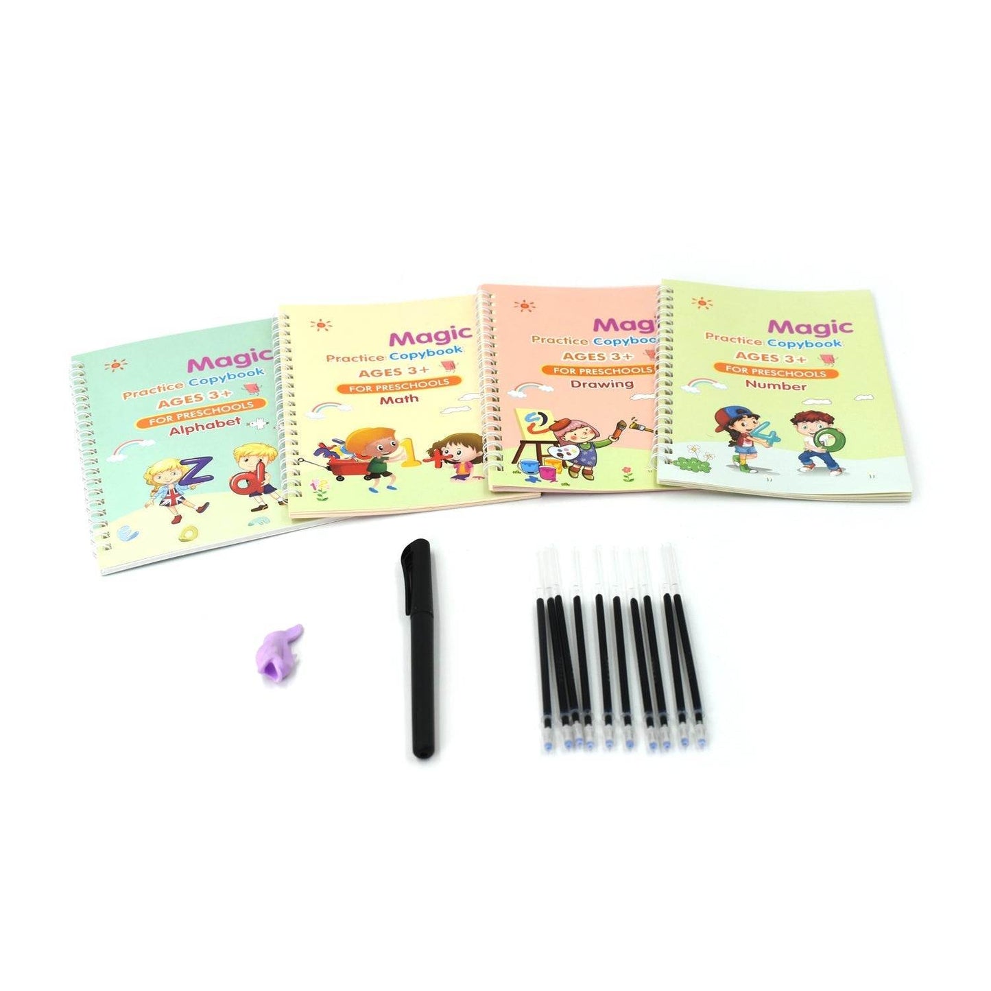 4 Pc Magic Copybook widely used by kids, children’s and even adults also to write down important things over it while emergencies etc. - infinityexculsivestore.com