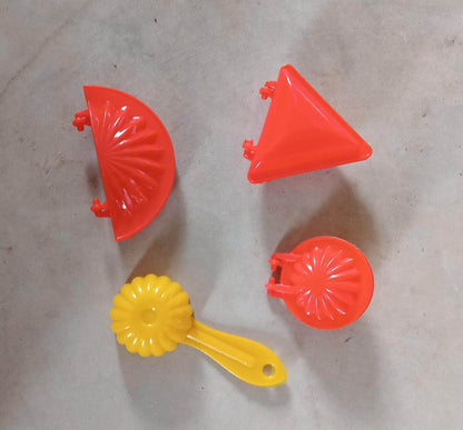 4 Pcs Plastic Red Kitchen Tool Mould Dough Press - infinityexculsivestore.com