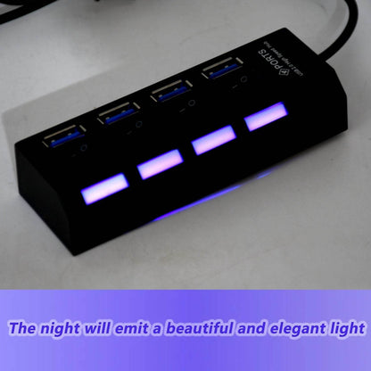 4 Port USB, HUB USB 2.0 HUB Splitter High Speed with On/Off Switch Multi LED Adapter Compatible with Tablet Laptop Computer Notebook - infinityexculsivestore.com