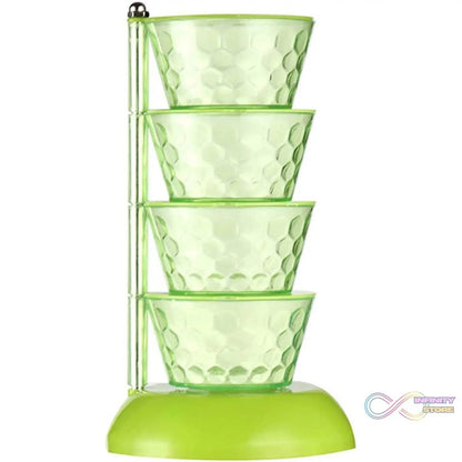 4 Section 360° Rotating Vertical Seasoning Box Plastic Pickle Tower | Spice Rack (4 Layer with 4 Plastic Spoon / 1 Set) - infinityexculsivestore.com