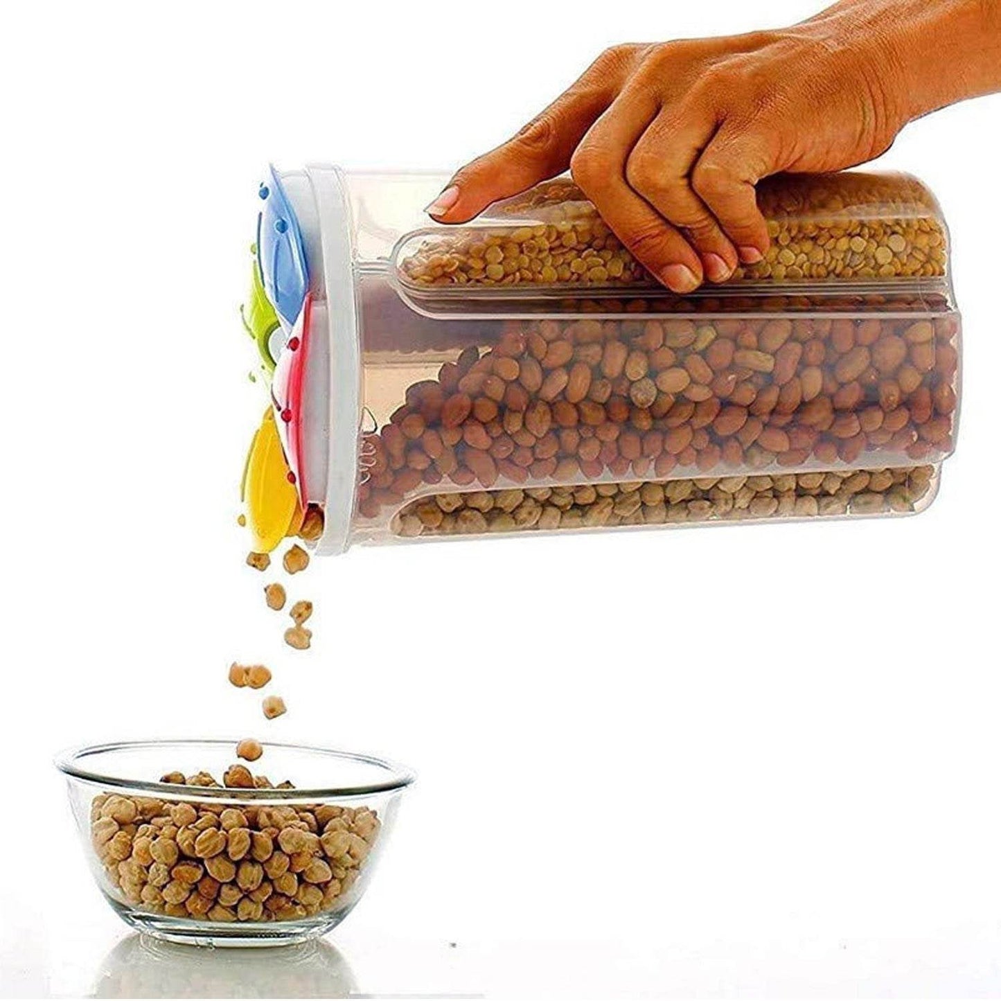 4 Section Storage containers airtight Transparent Food Plastic Storage Container - infinityexculsivestore.com