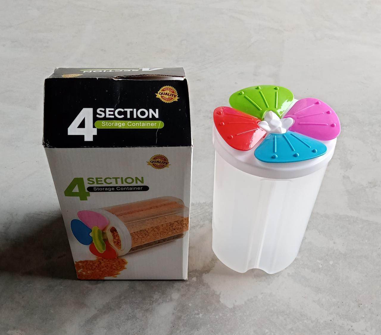 4 Section Storage containers airtight Transparent Food Plastic Storage Container - infinityexculsivestore.com