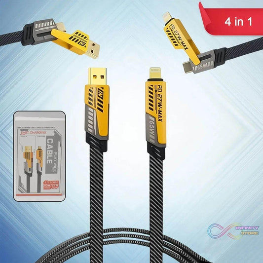 4 in 1 Charging Cable 65W Cable (1 Pc / 1 Mtr.) - infinityexculsivestore.com