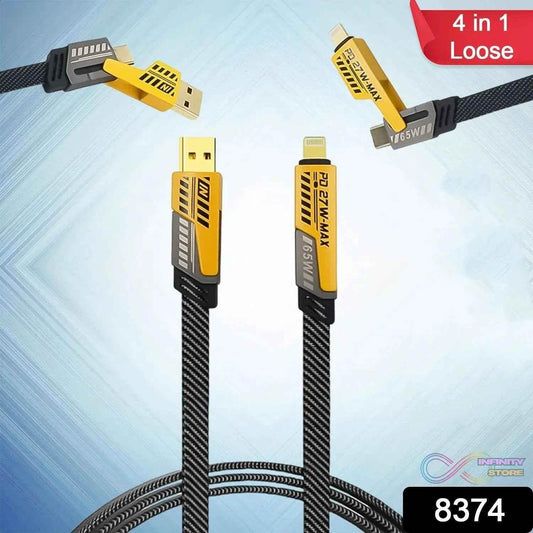 4 in 1 Fast Charging Cable (1 Pc / Loose) - infinityexculsivestore.com