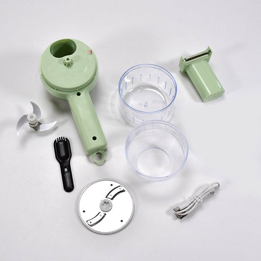 4 in 1 Handheld Electric Vegetable Cutter Set, Multifunction Mini Chopper Food Processor, Wireless Electric Garlic Mud Masher, for Garlic, Chili ,Onion, Ginger - infinityexculsivestore.com