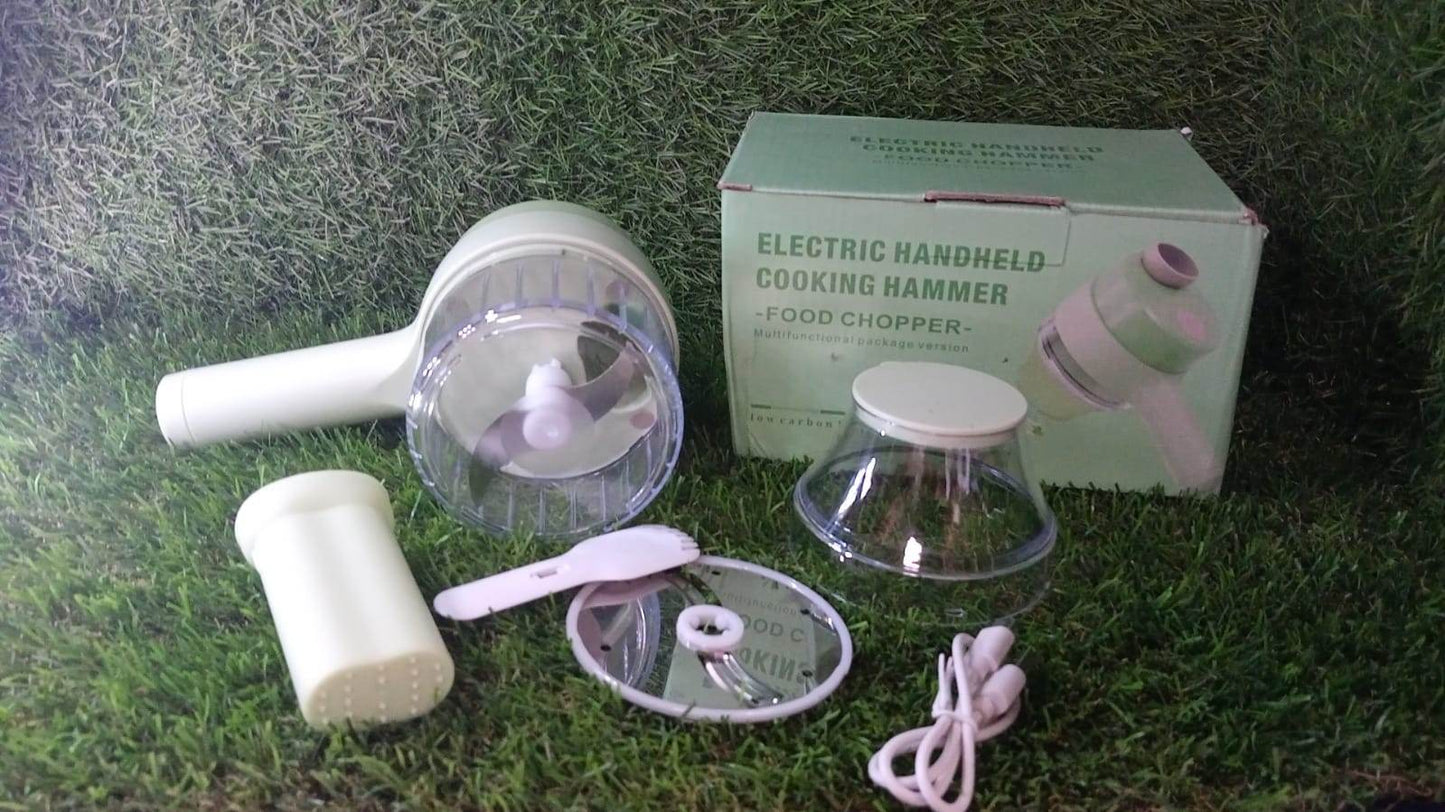 4 in 1 Handheld Electric Vegetable Cutter Set, Multifunction Mini Chopper Food Processor, Wireless Electric Garlic Mud Masher, for Garlic, Chili ,Onion, Ginger - infinityexculsivestore.com