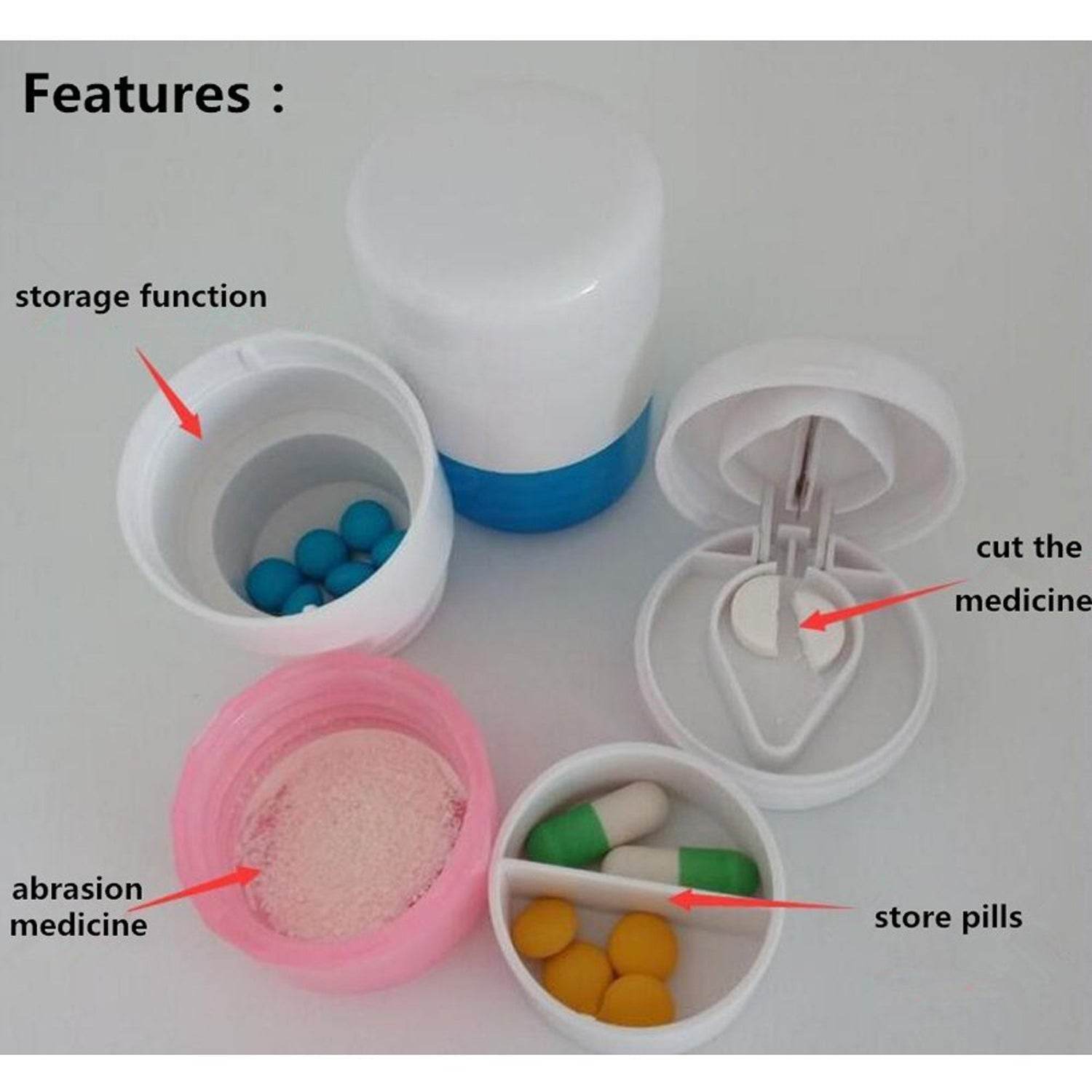 4-in-1 Medicine Cutter, Crusher, Storage Box for Pills - infinityexculsivestore.com