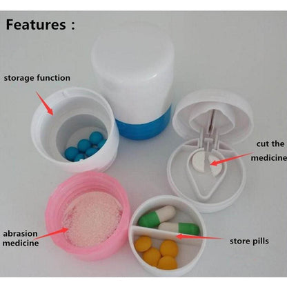 4-in-1 Medicine Cutter, Crusher, Storage Box for Pills - infinityexculsivestore.com