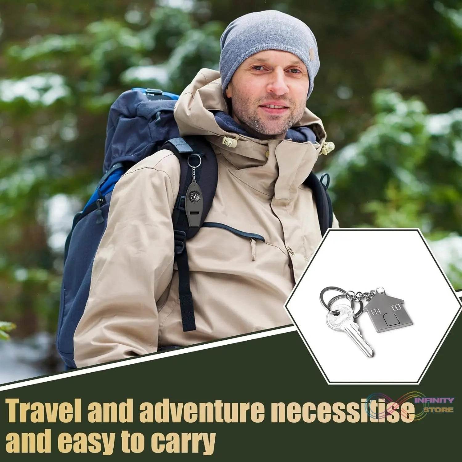 4 in 1 Multifunctional Emergency Survival Whistle (1 Pc) - infinityexculsivestore.com