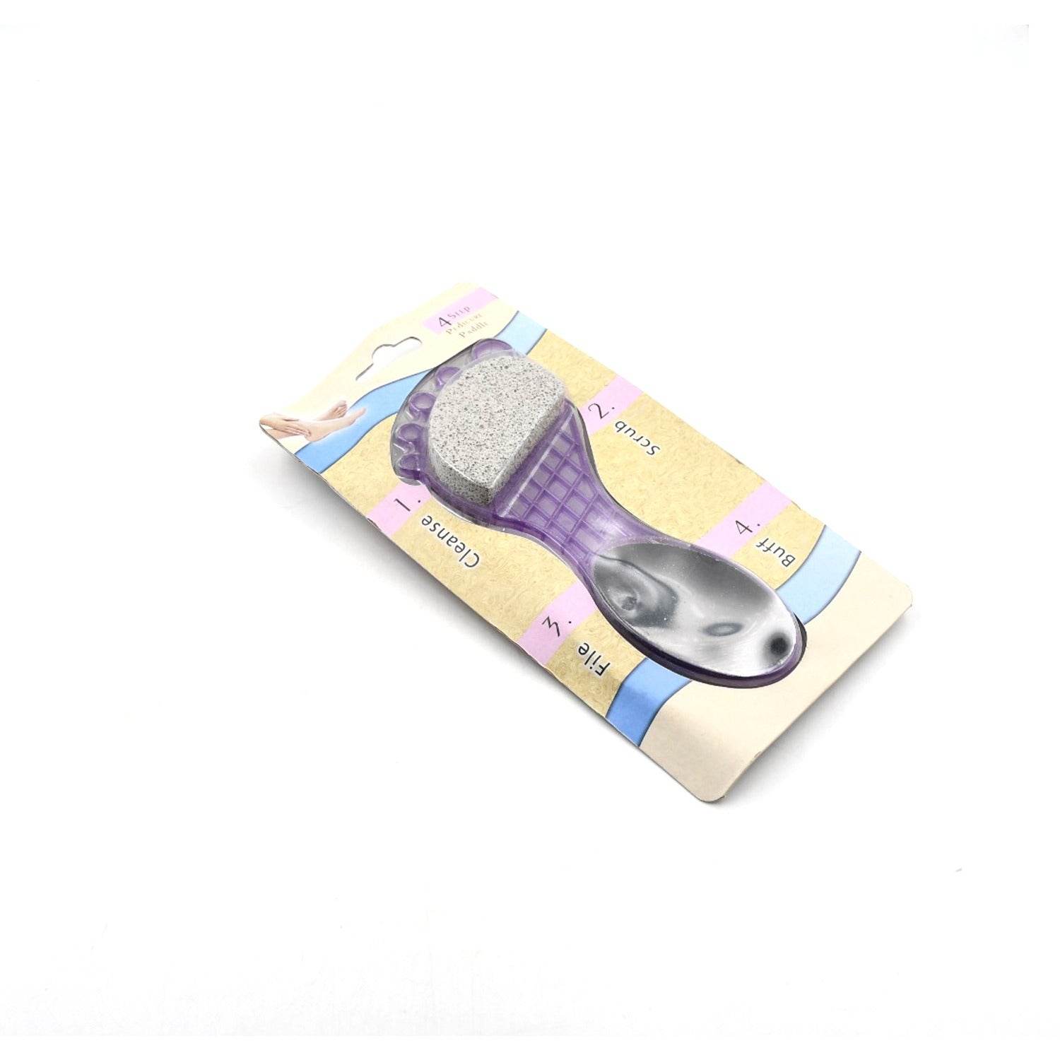 4 in 1 Pedicure Tool for Rough & Dry Feet Dual-Sided with Pumice Stone Soft Brush Steel Scrubber & Emery File Softens Hard Foot Corns & Calluses Cleanses & Smoothens Dull Feet - infinityexculsivestore.com
