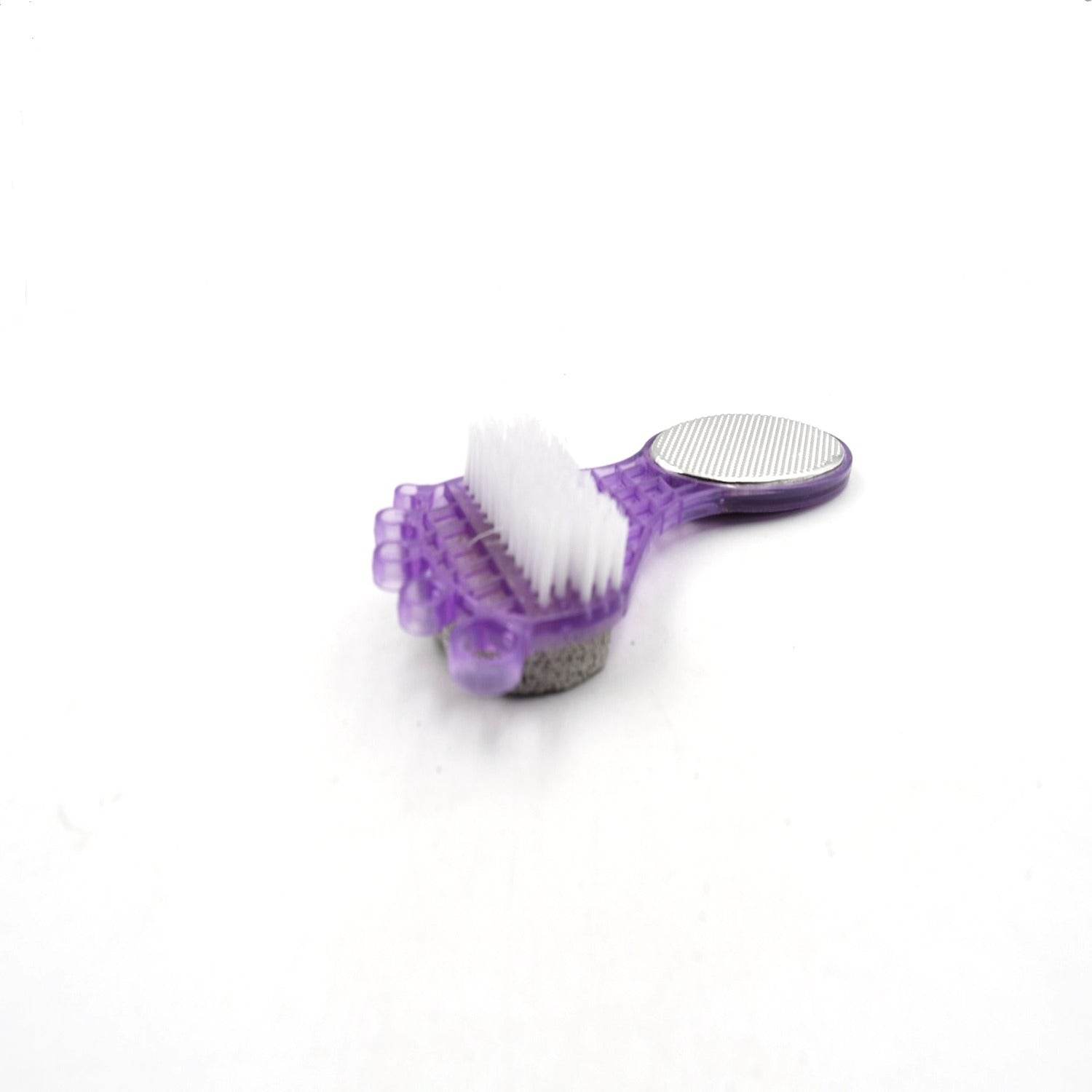 4 in 1 Pedicure Tool for Rough & Dry Feet Dual-Sided with Pumice Stone Soft Brush Steel Scrubber & Emery File Softens Hard Foot Corns & Calluses Cleanses & Smoothens Dull Feet - infinityexculsivestore.com