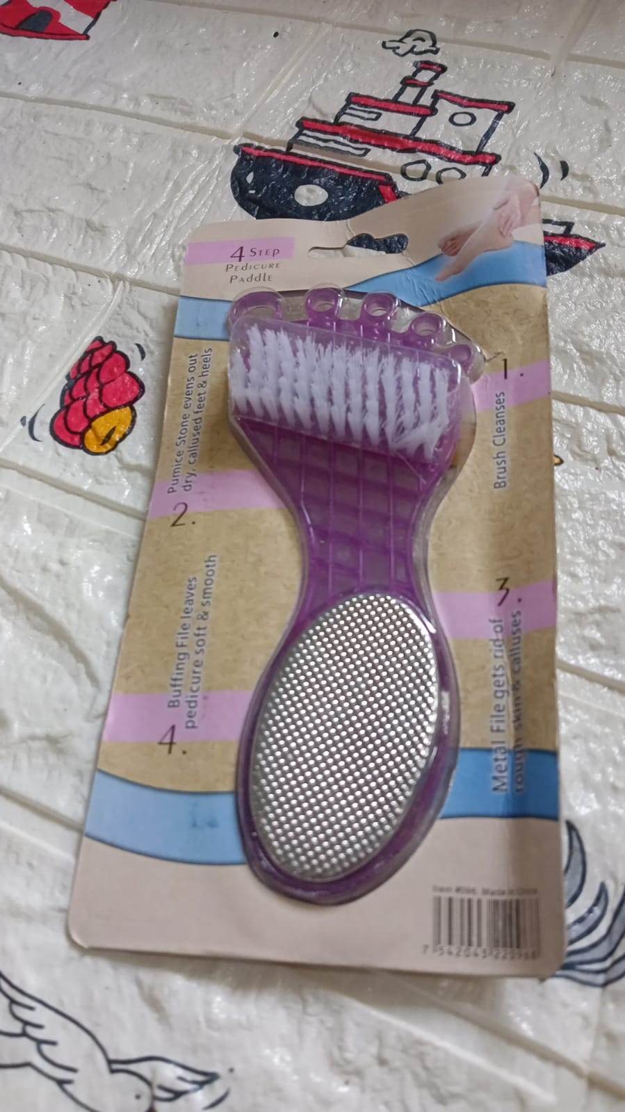 4 in 1 Pedicure Tool for Rough & Dry Feet Dual-Sided with Pumice Stone Soft Brush Steel Scrubber & Emery File Softens Hard Foot Corns & Calluses Cleanses & Smoothens Dull Feet - infinityexculsivestore.com