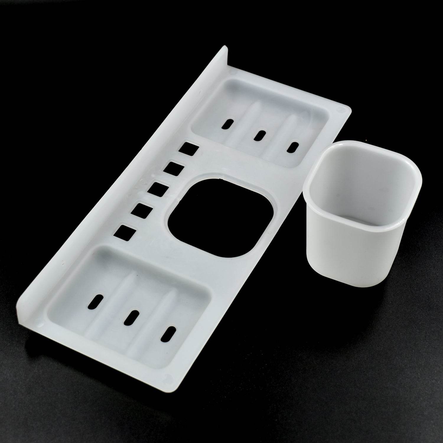 4 in 1 Plastic Soap Dish and plastic soap dish tray used in bathroom and kitchen purposes. - infinityexculsivestore.com