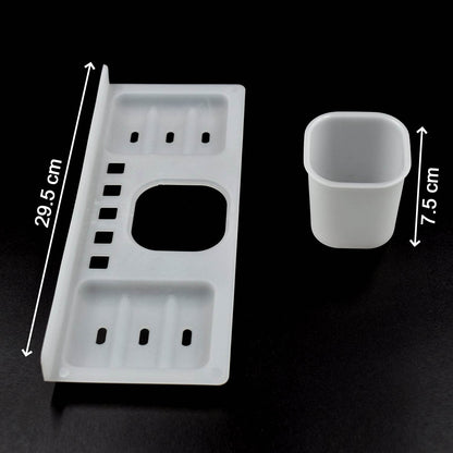 4 in 1 Plastic Soap Dish and plastic soap dish tray used in bathroom and kitchen purposes. - infinityexculsivestore.com