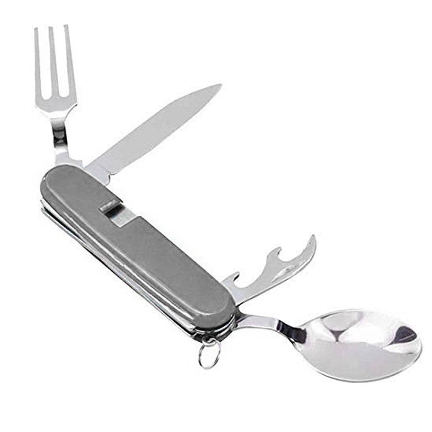 4-in-1 Stainless Steel Travel / Camping Folding Multi Swiss Cutlery Set - infinityexculsivestore.com