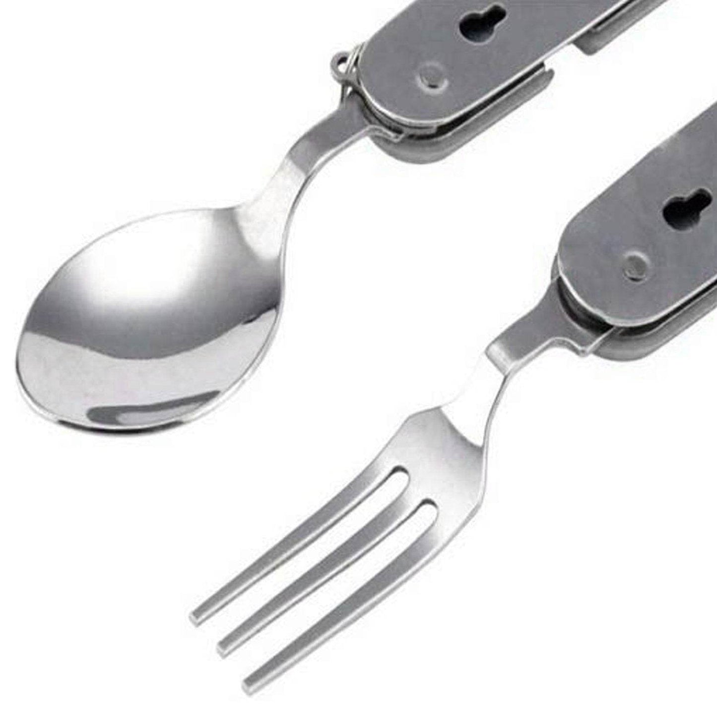 4-in-1 Stainless Steel Travel / Camping Folding Multi Swiss Cutlery Set - infinityexculsivestore.com