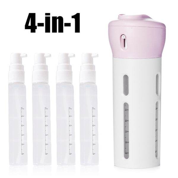 4 in 1 Travel Dispenser Bottle Set Travel Refillable Cosmetic Containers Set - infinityexculsivestore.com