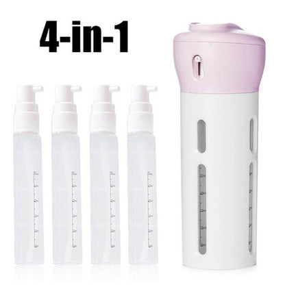 4 in 1 Travel Dispenser Bottle Set Travel Refillable Cosmetic Containers Set - infinityexculsivestore.com