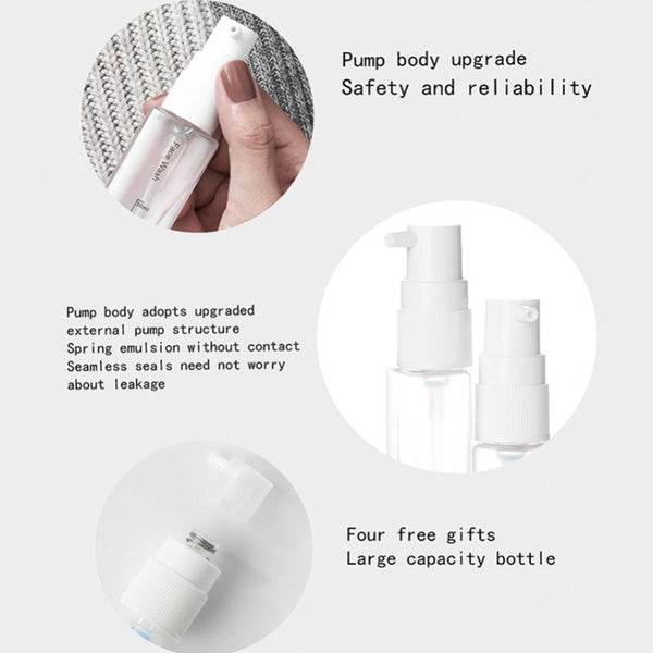 4 in 1 Travel Dispenser Bottle Set Travel Refillable Cosmetic Containers Set - infinityexculsivestore.com