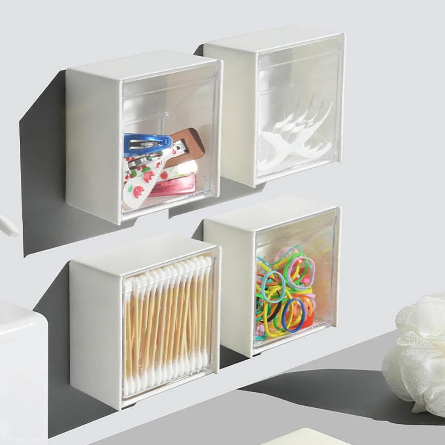4037Adhesive Wall Mounted Flip Storage Box Holder Small Object Storage Case ( 1 pcs ) - infinityexculsivestore.com