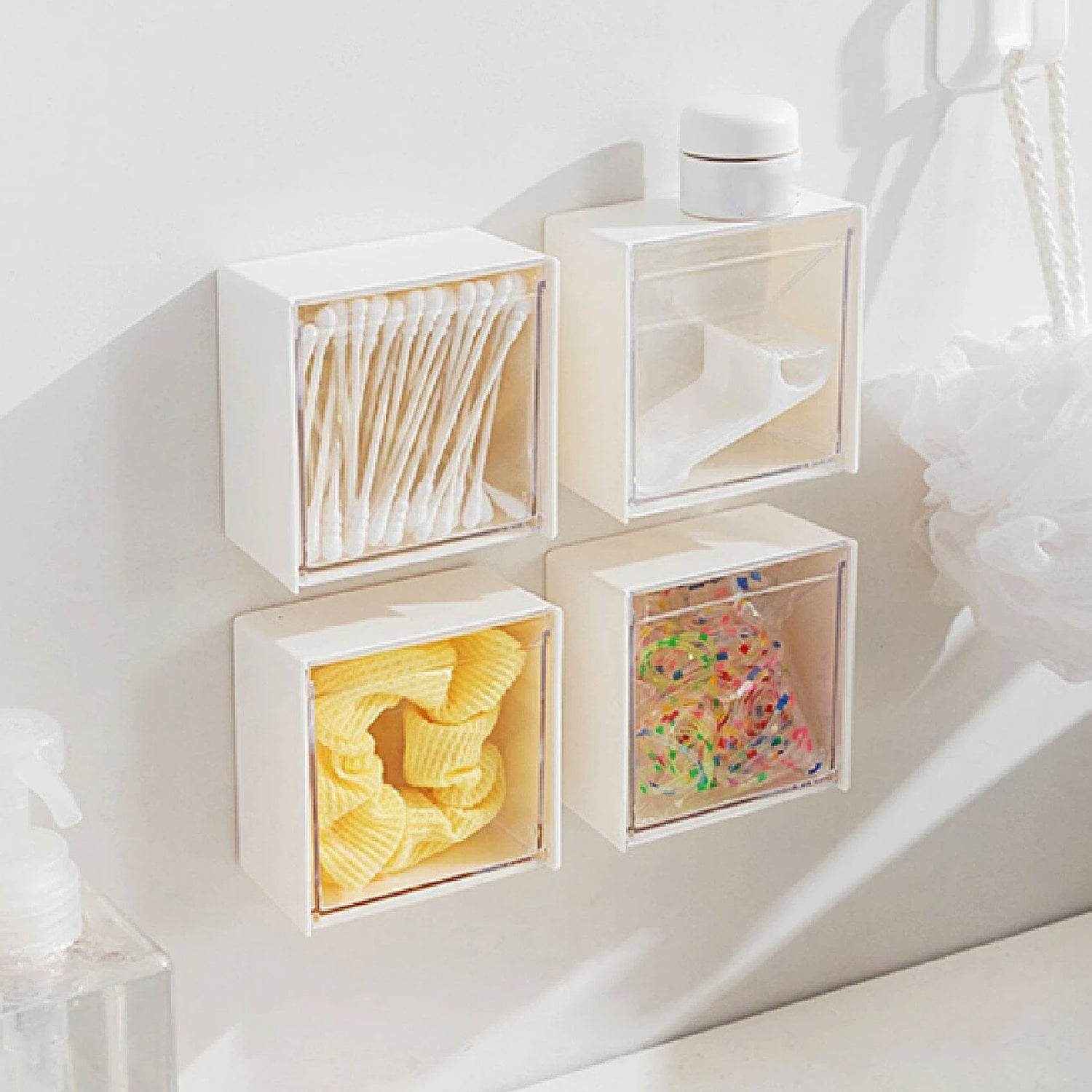4037Adhesive Wall Mounted Flip Storage Box Holder Small Object Storage Case ( 1 pcs ) - infinityexculsivestore.com