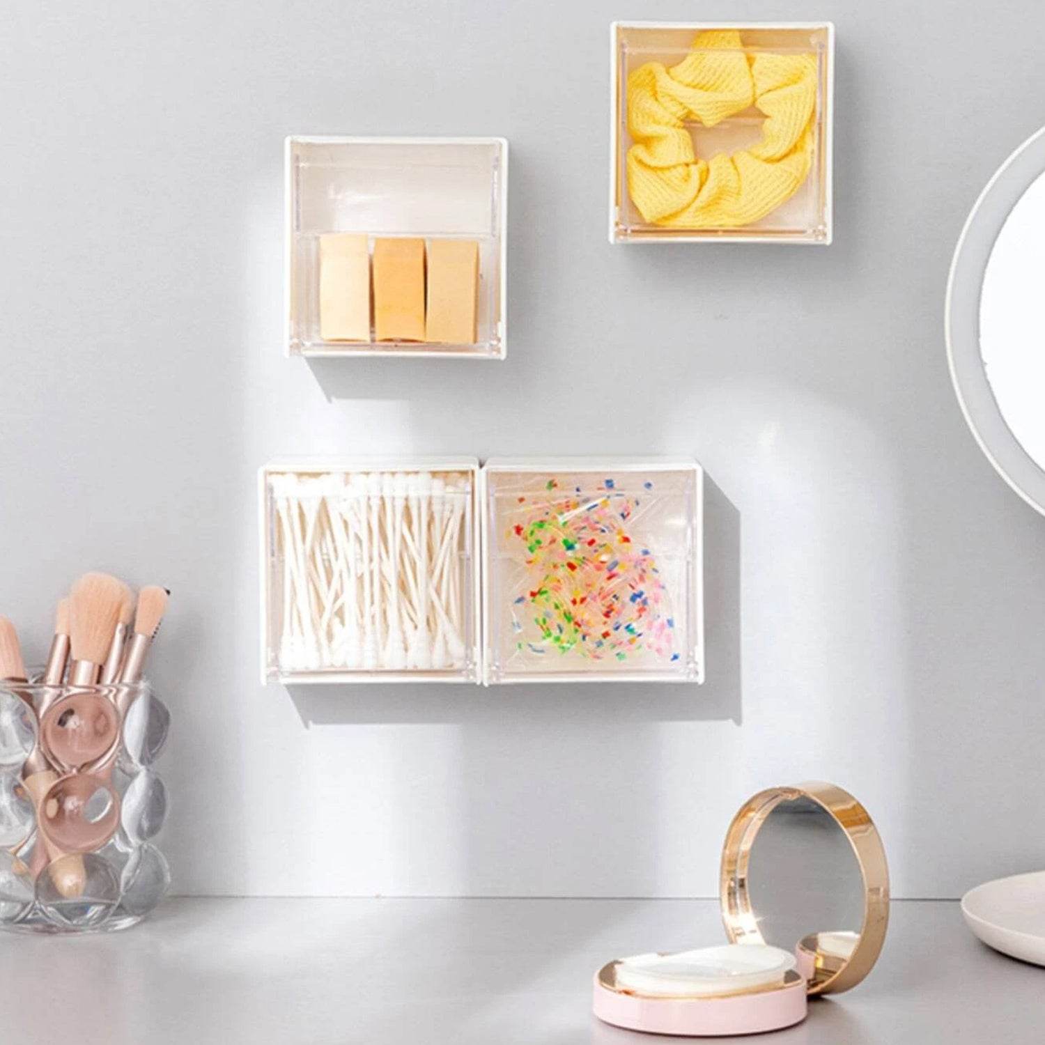 4037Adhesive Wall Mounted Flip Storage Box Holder Small Object Storage Case ( 1 pcs ) - infinityexculsivestore.com