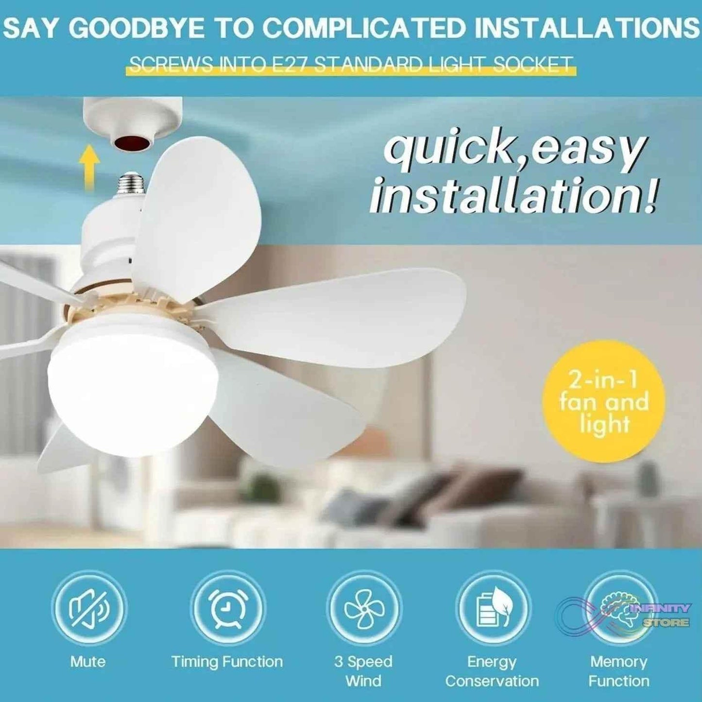 40W LED Ceiling Fan Remote Control - infinityexculsivestore.com