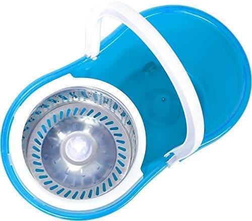 Heavy Duty Microfiber Spin Mop with Plastic Bucket & Rotating Steel Pole Head - infinityexculsivestore.com