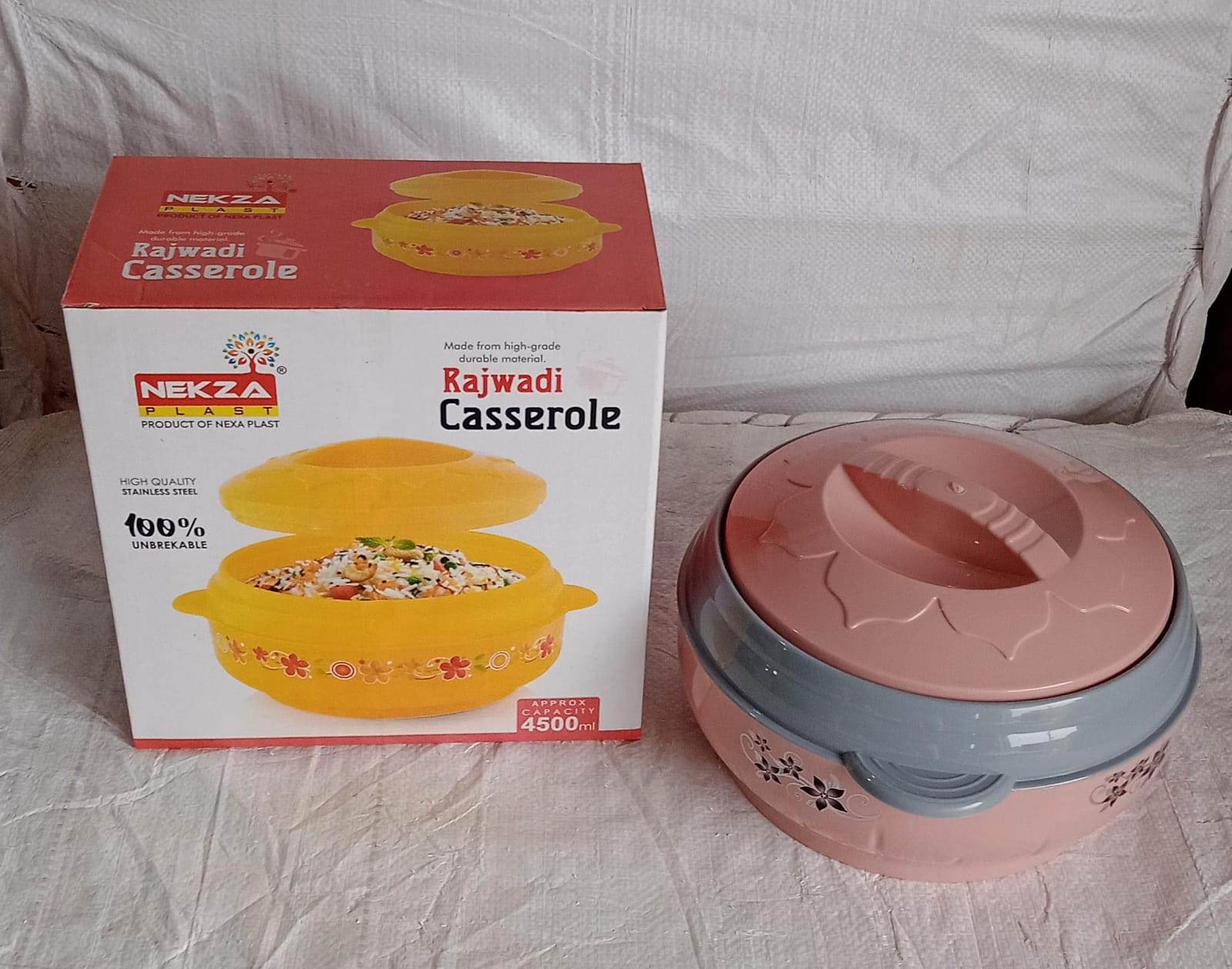 4500ml Insulated Casserole Box (Steel): Floral Print, Keeps Food Hot/Cold - infinityexculsivestore.com