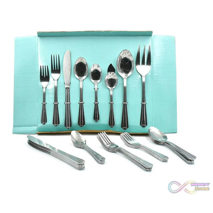 45Pc Stainless steel Flatware Set Used For Dinner, Breakfast And Lunch Purposes In All Kinds Of Places. - infinityexculsivestore.com