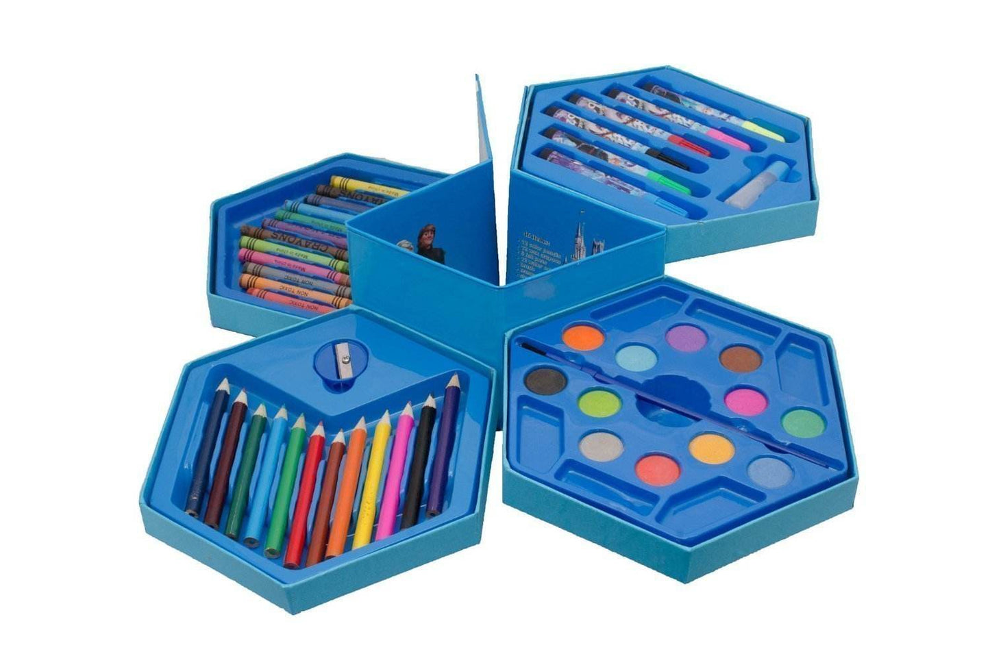 46 Pcs Plastic Art Colour Set with Color , Crayons, Oil Pastel and Sketch Pens - infinityexculsivestore.com