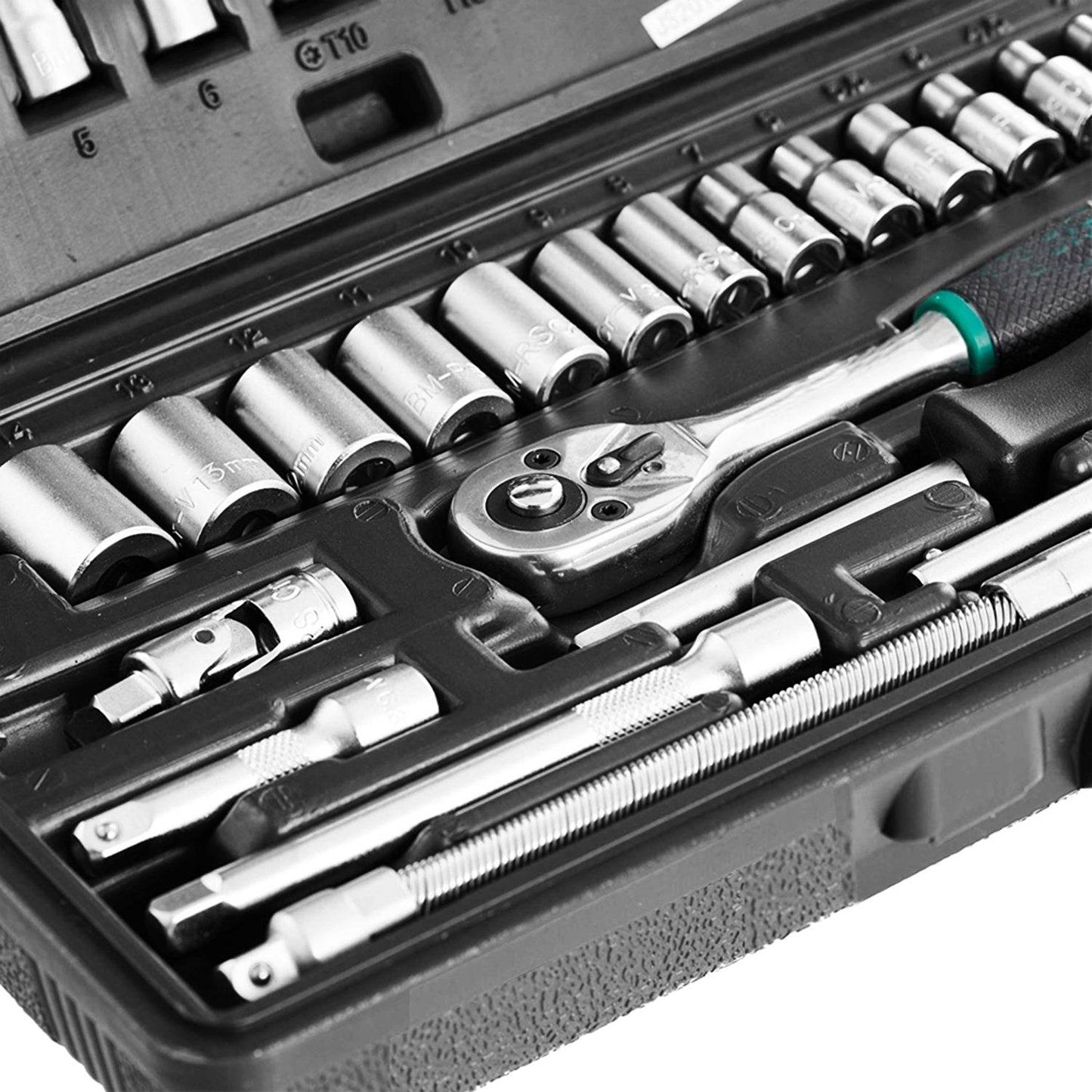 46pcs Metal 1 / 4"" Socket Set (Black, 46pcs) - infinityexculsivestore.com
