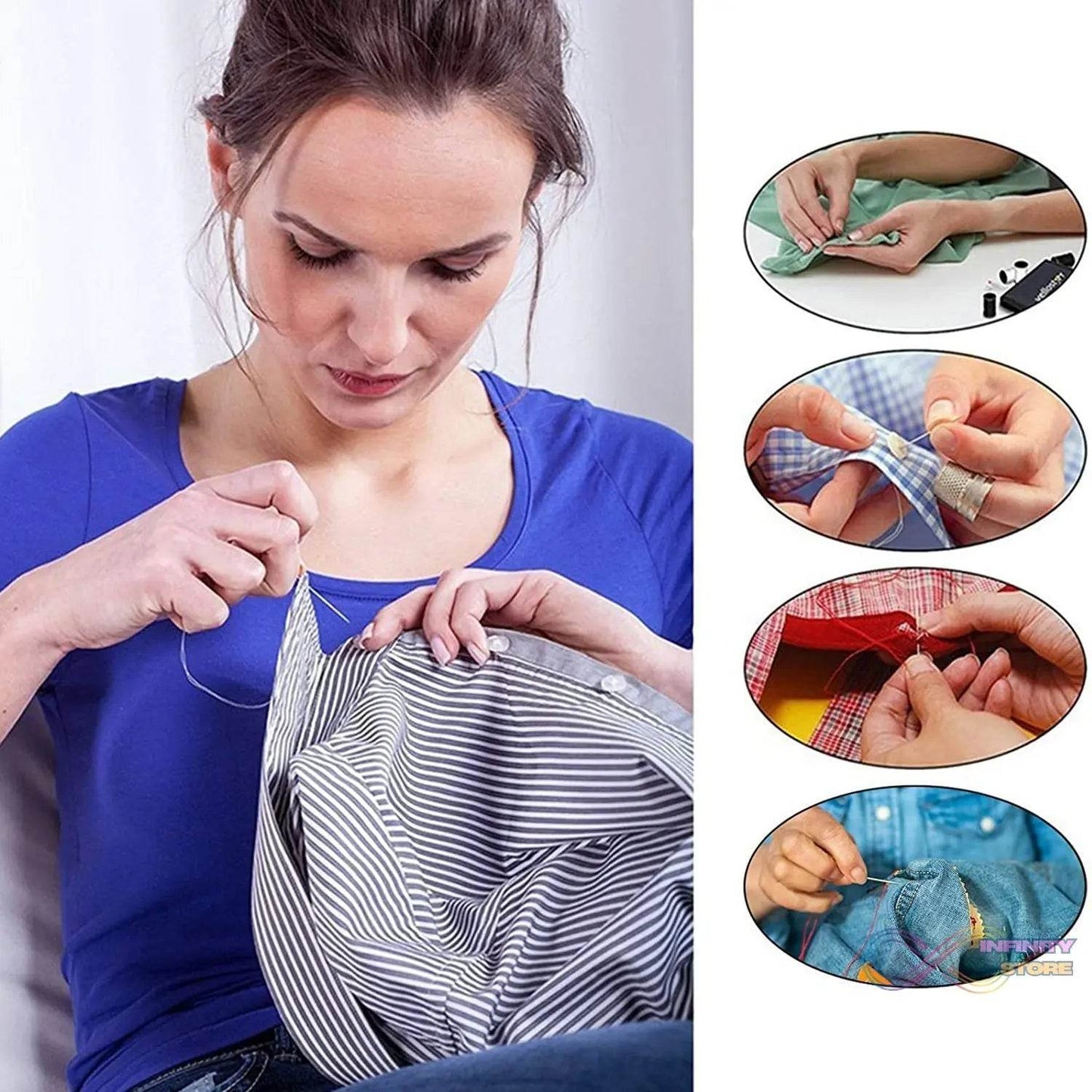 48 Pc Purse Sewing Set used for sewing of clothes and fabrics including all home purposes. - infinityexculsivestore.com