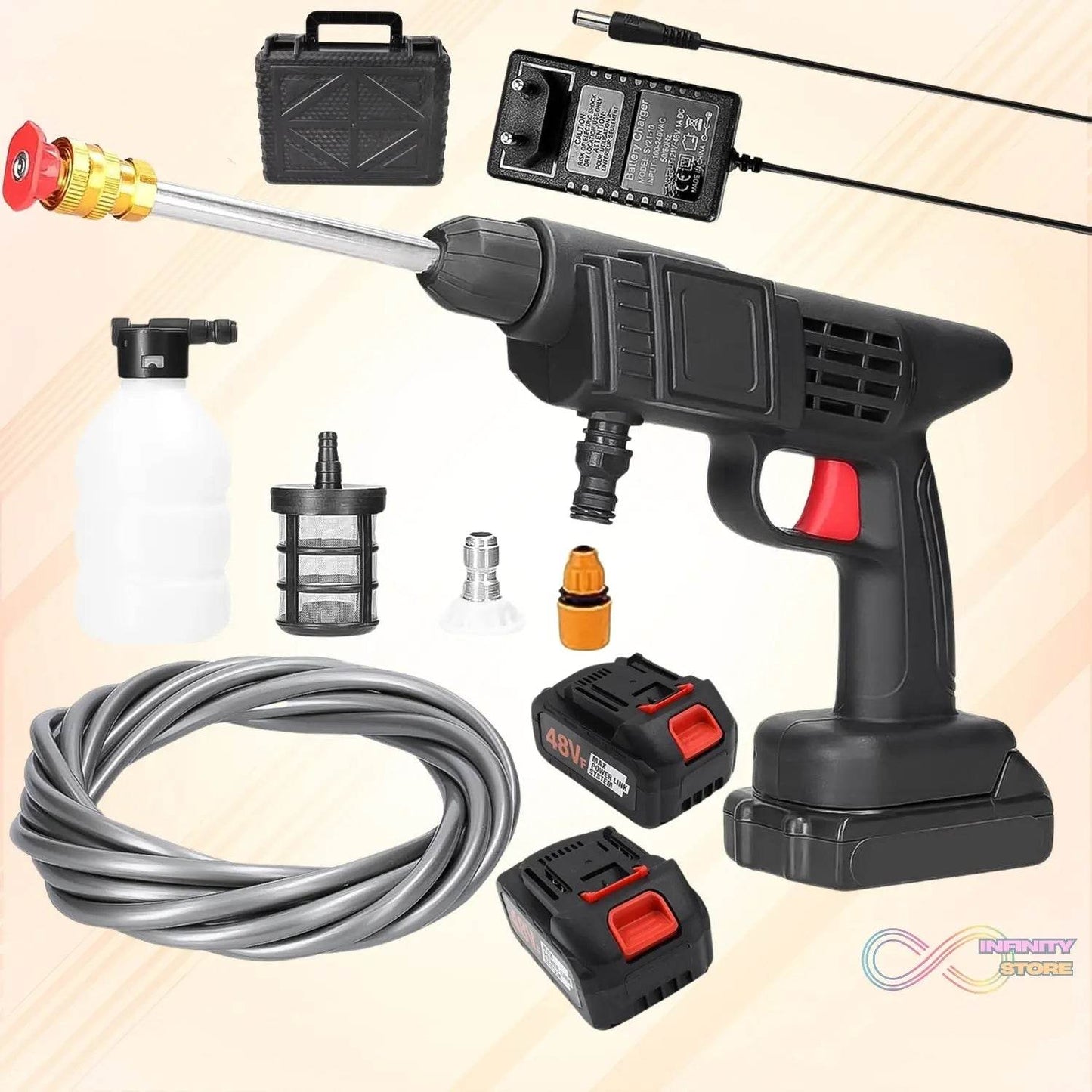48V Double Battery Car & Washer Gun With 21v Charger - infinityexculsivestore.com