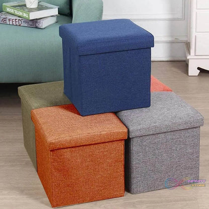 4986 Living Room Cube Shape Sitting Stool with Storage Box. Foldable Storage Bins Multipurpose Clothes, Books, and Toys Organizer with Cushion Seat. (Mix Color) - infinityexculsivestore.com