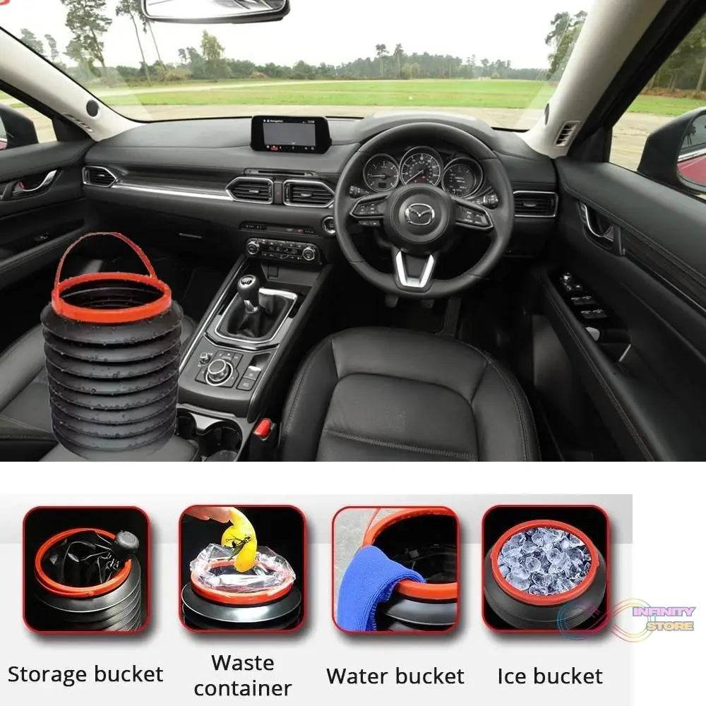 4L Foldable Car Trash Can Storage Organiser - infinityexculsivestore.com