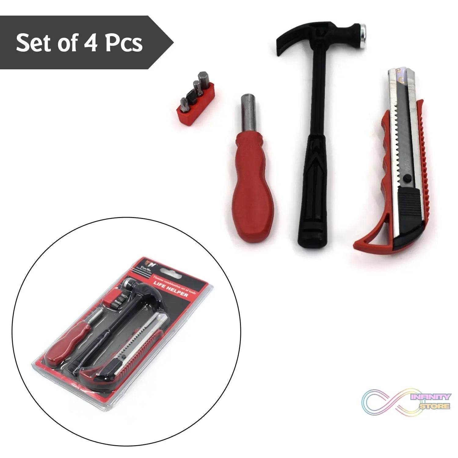 4PC HELPER TOOL SET USED WHILE DOING PLUMBING AND ELECTRICIAN REPAIRMENT IN ALL KINDS OF PLACES LIKE HOUSEHOLD AND OFFICIAL DEPARTMENTS ETC. - infinityexculsivestore.com