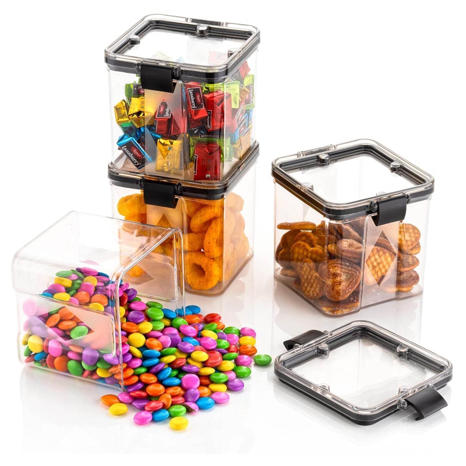 4Pc Square Container 700Ml Used For Storing Types Of Food Stuffs And Items. - infinityexculsivestore.com