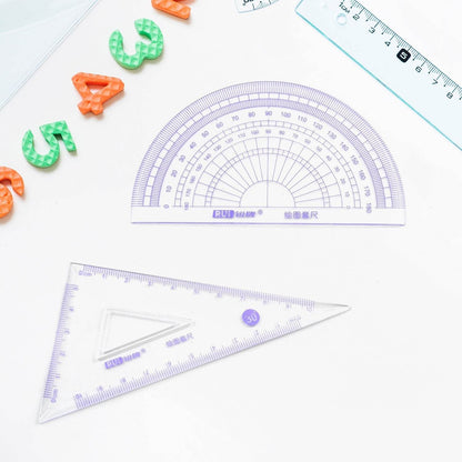 4pcs Ruler Suit Stationery Set for School Student Office ,Draft Rulers for School Office Supplies and Supplies-High School - infinityexculsivestore.com