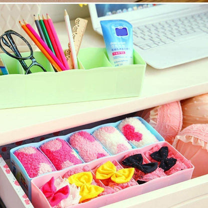 5 Compartments Socks / Handkerchief / Underwear Storage Box Socks Drawer Closet Organizer Storage Boxes (pack of 2) - infinityexculsivestore.com
