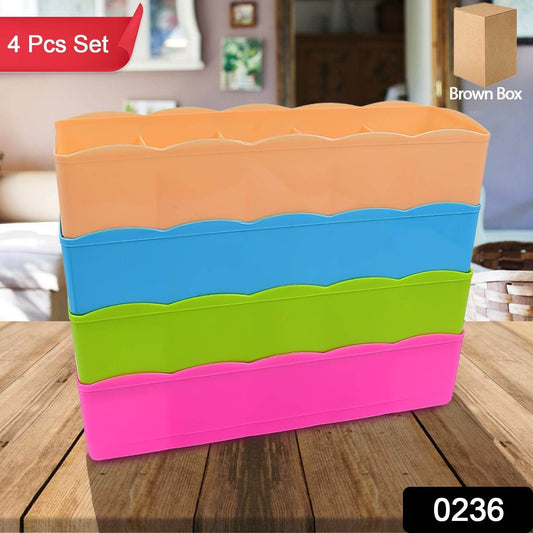 5 Compartments Socks / Handkerchief / Underwear Storage Box Socks Drawer Closet Organizer Storage Boxes (pack of 4) - infinityexculsivestore.com