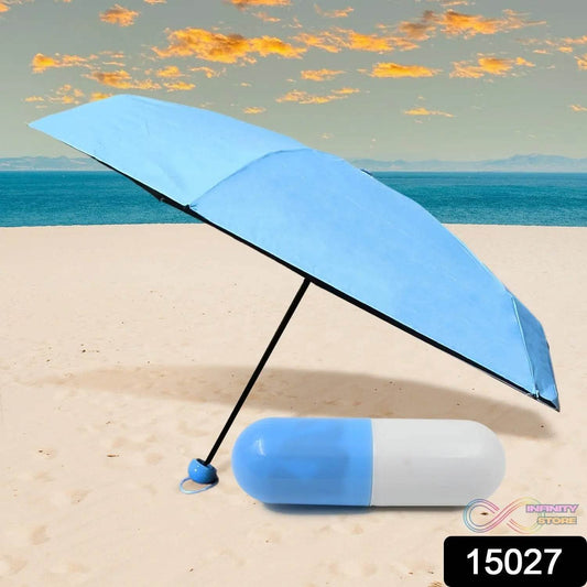 5 Fold Manual Open Umbrella With Capsule Case (1 Pc) - infinityexculsivestore.com