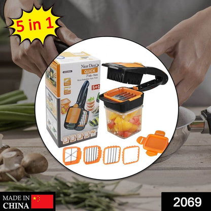 5 In 1 Nicer Dicer used for cutting and shredding of various types of food stuff in all kitchen purposes. - infinityexculsivestore.com