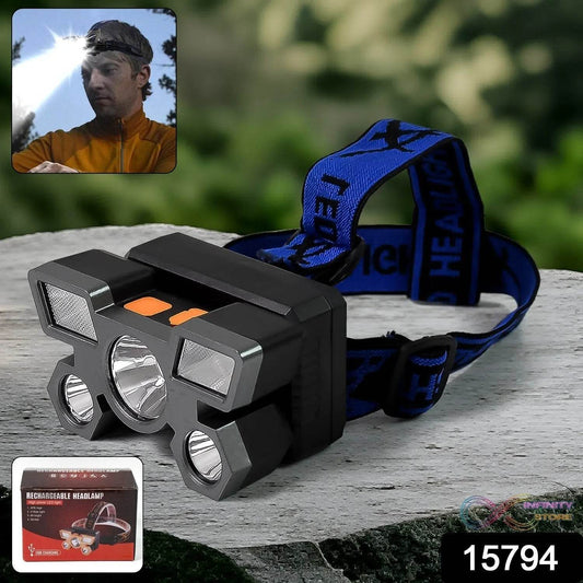 5 LED Headlamp USB Rechargeable Head Light (1 Pc) - infinityexculsivestore.com