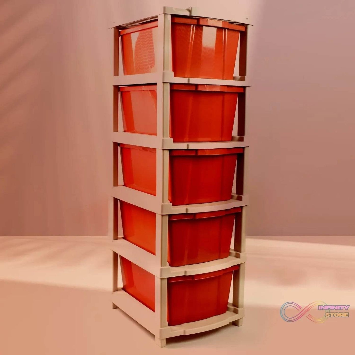 5-Layer Plastic Drawer Storage Organizer, Multi-Purpose Cabinet (1 Pc) - infinityexculsivestore.com