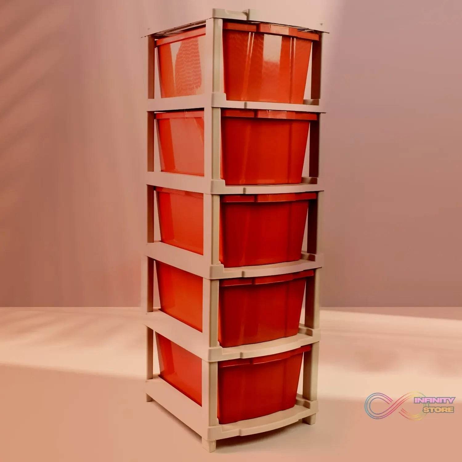 5-Layer Plastic Drawer Storage Organizer, Multi-Purpose Cabinet (1 Pc) - infinityexculsivestore.com